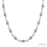 1/4 Ctw Mariner Link Single Cut Diamond Necklace in Sterling Silver