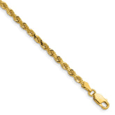 14K 16 inch 3mm Diamond-cut Rope with Lobster Clasp Chain
