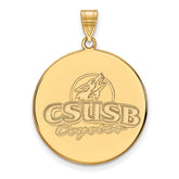 10k Gold LogoArt California State University San Bernardino Coyotes Extra Large Disc Pendant
