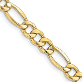 14K 26 inch 8.5mm Semi-Solid Figaro with Lobster Clasp Chain