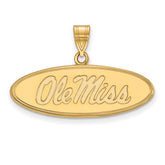 14k Gold LogoArt University of Mississippi Ole Miss Medium Oval Pendant