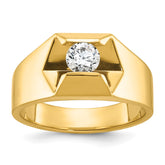 Men's YG 1/4ct Diamond Solitaire Ring with All Bright Finish Mounting