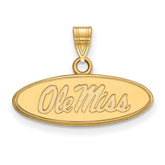 14k Gold LogoArt University of Mississippi Ole Miss Small Oval Pendant