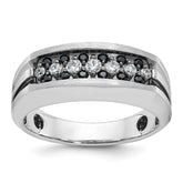 Men's WG Ring with Satin Finish and Black Rhodium Accent Mounting