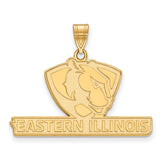 10k Gold LogoArt Eastern Illinois University Large Pendant