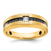 Men's WG Ring with Satin Finish and Black Rhodium Accent Mounting