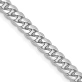 14k White Gold 4.25mm Solid Miami Cuban Chain