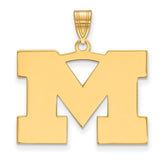 10k Gold LogoArt University of Michigan Letter M Large Pendant