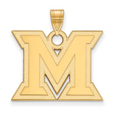 14k Gold LogoArt Miami University Ohio Letter M Large Pendant