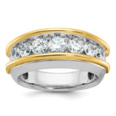 10k Two-tone IBGoodman Men's Polished 7-Stone Ring Mounting
