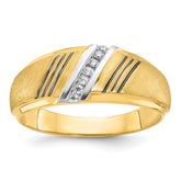 10k IBGoodman Men's Polished Grooved and Satin Ring Mounting
