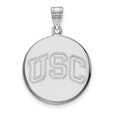 10k White Gold University of Southern California U-S-C Large Disc Pendant