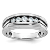 Men's WG Band with Black Rhodium accent and satin finish Mounting