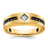 Men's WG Ring with Satin Finish and Black Rhodium Accent Mounting