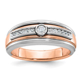 Men's Rose/WG Band with All Bright Finish Mounting