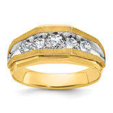 10k IBGoodman Men's Polished and Satin 5-Stone Ring Mounting