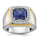 Men's Two-tone and Checkerboard Onyx Ring Mounting