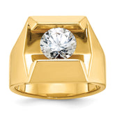 Men's YG Solitaire Ring with All Bright Finish Mounting