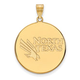 14k Gold LogoArt University of North Texas Extra Large Disc Pendant