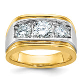Men's Yellow/White Gold Mounting w/ Satin Finish Accent Mounting