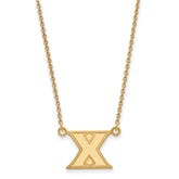 14k Gold LogoArt Xavier University Letter X Small Pendant 18 inch Necklace