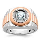 Men's White/Rose Gold Rolex Style Ring for your 1ct Round Center Mounting