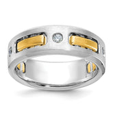 Men's Two-tone .15ct tw Diamond Band with Soft Satin Finish Mounting