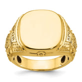10K Polished Signet Men's Ring