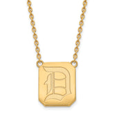 14k Gold LogoArt Duquesne University Letter D Large Pendant 18 inch Necklace