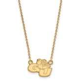 14k Gold LogoArt Gonzaga University G-U Bulldog Small Pendant 18 inch Necklace