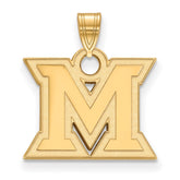 10k Gold LogoArt Miami University Ohio Letter M Small Pendant