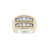 14k Men's Two-tone Gold Double Row Mounting