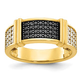GENTS YELLOW GOLD BLACK & WHITE DIA BAND Mounting