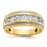 10k IBGoodman Men's Polished and Milgrain Ring Mounting