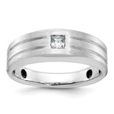 10k White Gold IBGoodman Men's Polished/Satin Diamond Complete Ring