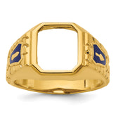 IBGoodman 14k Men's Polished and Textured Blue Lodge Master Masonic Ring Mounting