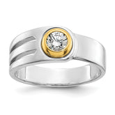 IBGoodman 14k Two-tone Men's Polished and Cut-Out Bezel Set Solitaire Ring Mounting