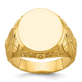 10K Polished Signet Men's Ring