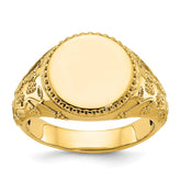 10K Polished Signet Men's Ring