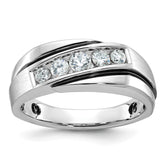 Men's WG Band with Black Rhodium Accent and satin finish Mounting
