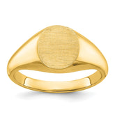 10K Polished and Satin Signet Men's Ring