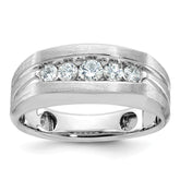 Men's WG 1/2ct tw Diamond Wedding Band with Soft Satin Finish Mounting