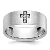 10k White Gold IBGoodman Men's Satin Cross Ring Mounting