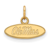 14k Gold LogoArt University of Mississippi Ole Miss Extra Small Oval Pendant