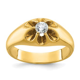 Men's 1/4ct Diamond Solitaire Ring with Bright Polish Finish Mounting