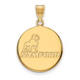 14k Gold LogoArt Samford University Large Disc Pendant