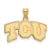 14k Gold LogoArt Texas Christian University T-C-U Small Pendant