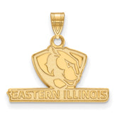 10k Gold LogoArt Eastern Illinois University Small Pendant