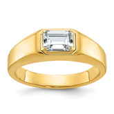 Men's WG Solitaire Ring to hold 1.00ct (7x5mm) Emerald Cut Diamond Mounting