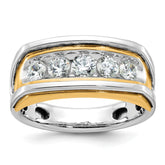 IBGoodman 14k Two-tone Men's Polished and Cut-Out 5-Stone Ring Mounting